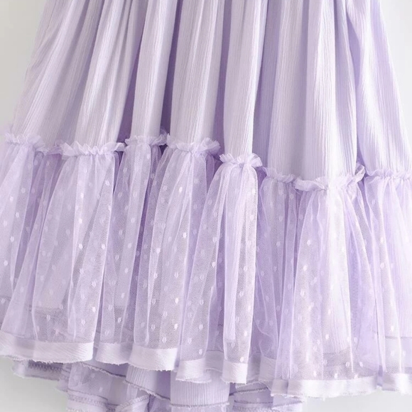 Lilac / Lavender Purple Boho Halter Dress - Picture 9 of 16